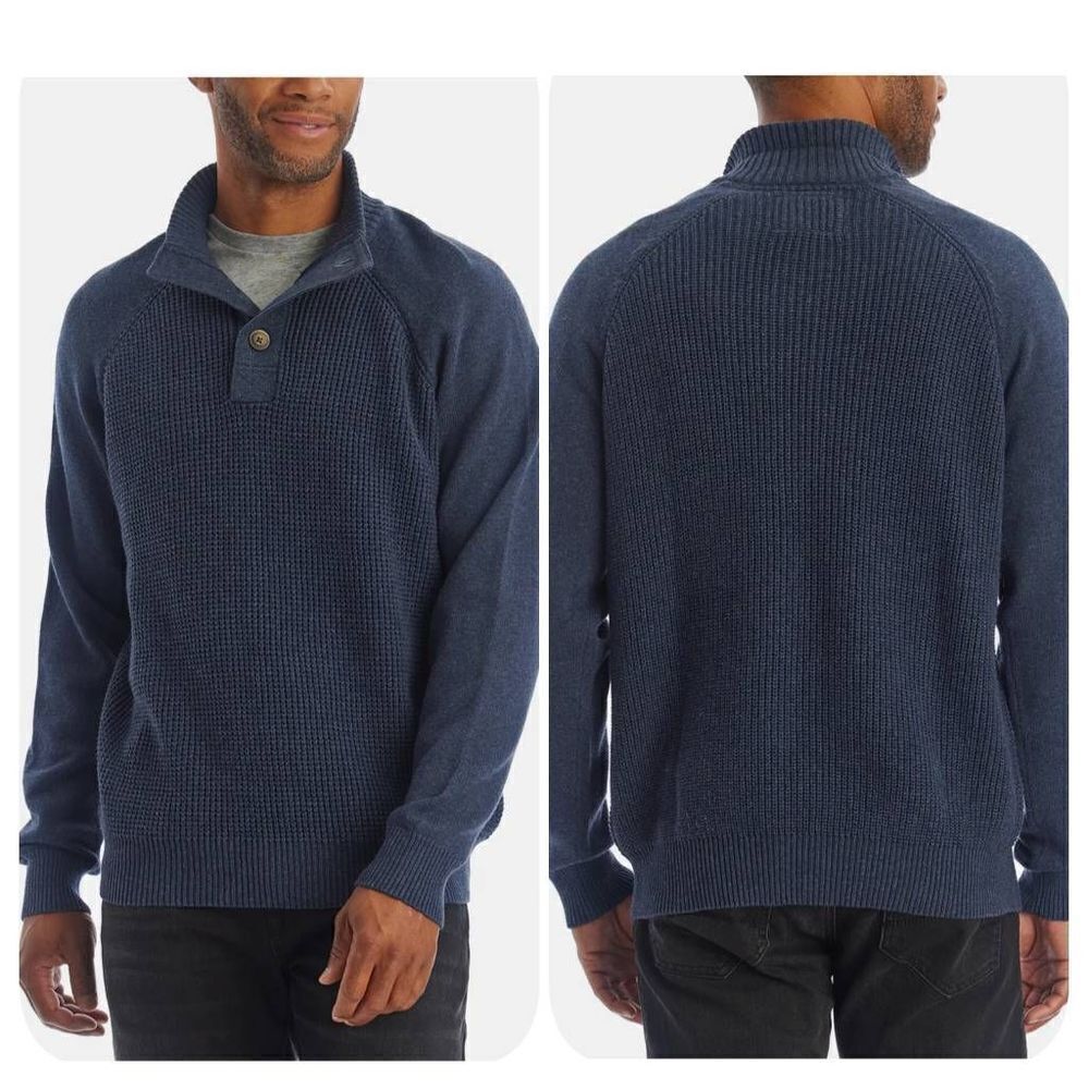 WEATHERPROOF Button Up Mock Neck Sweater Sz S